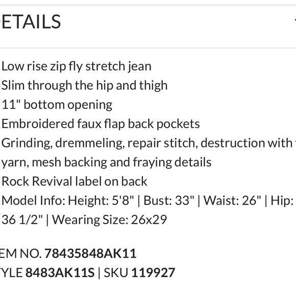 Like New Rock Revival size 26 Celina skinny jeans - Picture 6 of 6